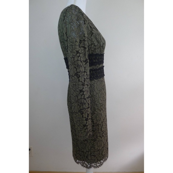 Diane Von Furstenberg Army Green Viera Lace Dress - Picture 5 of 7